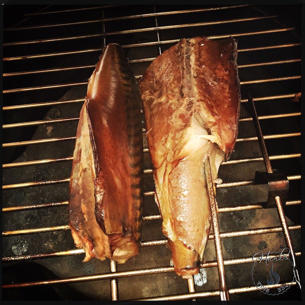 Mackerel on the grill grate