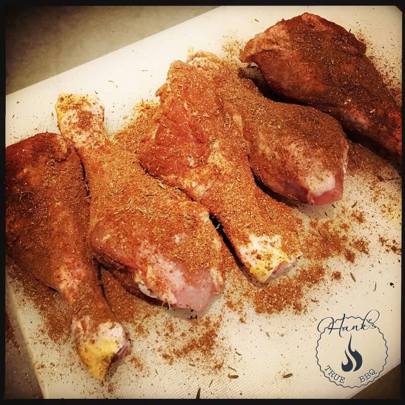 Chicken legs rubbed