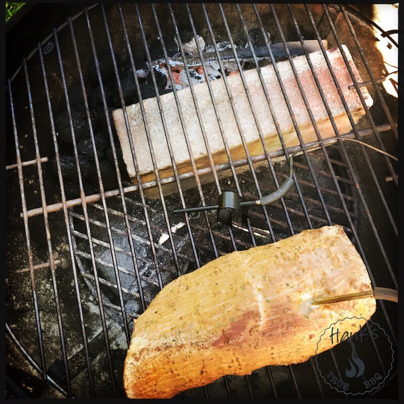 Eye of Round placed on the grill grates