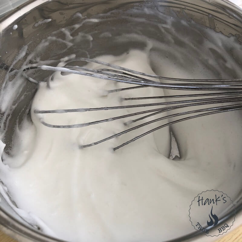 Egg whites whisked for Creme Toum