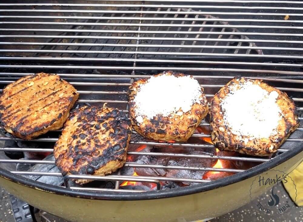 Tempeh burgers with pecorino cheese