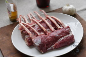 Raw lamb racks