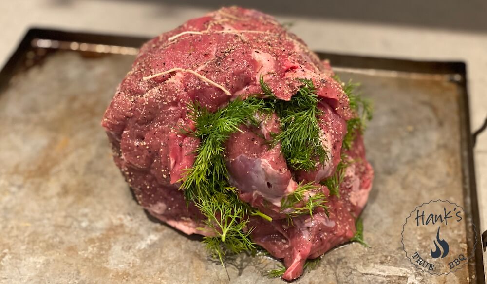 Lamb roast, rolled and trussed