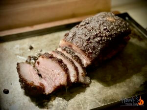 Iberico pork belly, sliced.